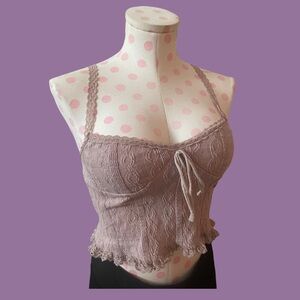 Lace Mauve Tank Top